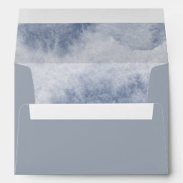 Dusty Gold en Blue Waterverf Wedding Envelope Envelop