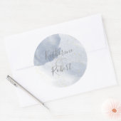 Dusty Gold en Blue Wedding Monogram Sticker (Envelop)