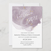 Dusty Gold en Mauve Elegant Wedding Invitation Kaart (Voorkant)