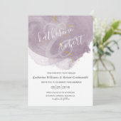 Dusty Gold en Mauve Elegant Wedding Invitation Kaart (Staand voorkant)