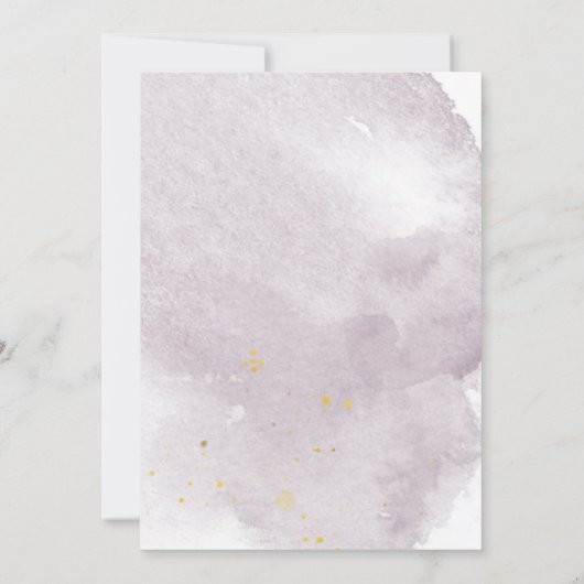 Dusty Gold en Mauve Elegant Wedding Invitation Kaart (Achterkant)
