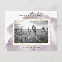 Dusty Gold en Mauve | Foto De datum opslaan Briefkaart