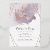 Dusty Gold en Mauve Vrijgezellenfeest Folie Uitnodiging (Voorkant)