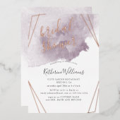 Dusty Gold en Mauve Vrijgezellenfeest Folie Uitnodiging (Voorkant / Achterkant)