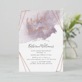 Dusty Gold en Mauve Vrijgezellenfeest Folie Uitnodiging (Staand Voorkant)