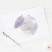 Dusty Gold en Paarse Bruiloft Monogram Sticker (Envelop)