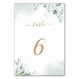 Dusty Gold Eucalyptus Leaves Greenery Wedding Kaart