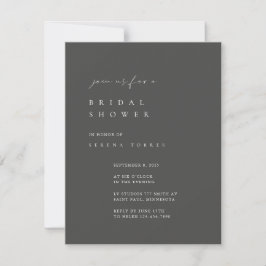 Dusty Gray Minimalist Bridal Shower Kaart