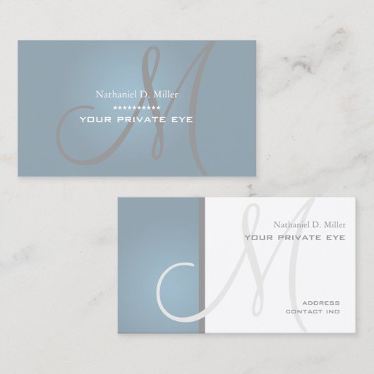 Dusty Gray Monogram Visitekaartje (Voorkant / Achterkant)