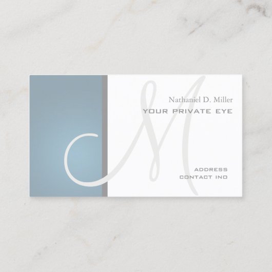 Dusty Gray Monogram Visitekaartje (Achterkant)