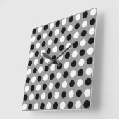 Dusty Gray Polka Dots Vierkante Klok (Hoek)