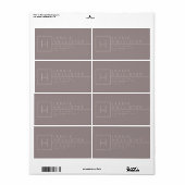 Dusty Gray/Silver Rust Monogrammed Return Address Etiket (Full Sheet)