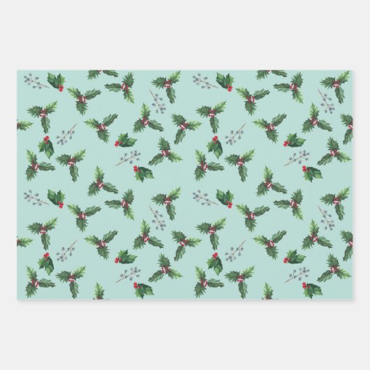 Dusty Green and Gold Wrapping Paper Sheets (Voorkant 3)