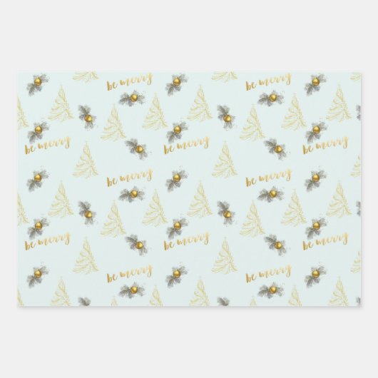 Dusty Green and Gold Wrapping Paper Sheets (Voorkant)