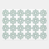 Dusty Green Arabesque Geometric Pattern Inpakpapier Vel (Voorkant)