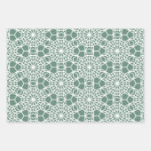 Dusty Green Arabesque Geometric Pattern Inpakpapier Vel (Voorkant 2)