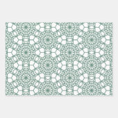 Dusty Green Arabesque Geometric Pattern Inpakpapier Vel (Voorkant)