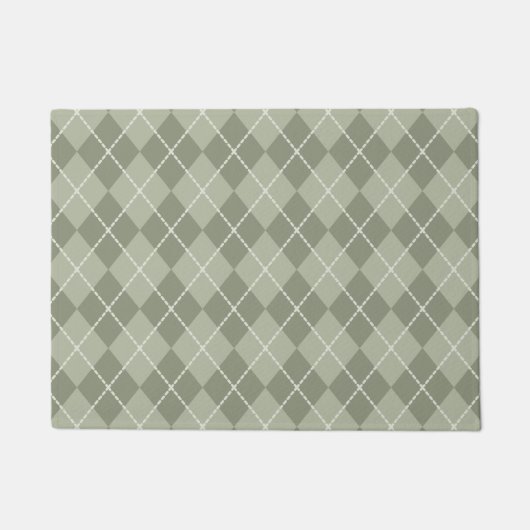Dusty Green Argyle Doormat Deurmat (Voorkant)