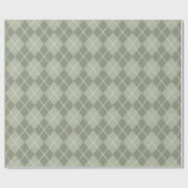 Dusty Green Argyle Wrapping Paper Cadeaupapier (Vlak)