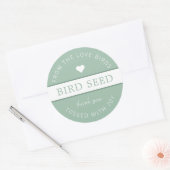 Dusty Green Bird Seed Toss Wedding Favors Ronde Sticker (Envelop)