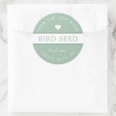 Dusty Green Bird Seed Toss Wedding Favors Ronde Sticker (Tas)