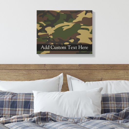 Dusty Green Camo Canvas Afdruk (Insitu (Slaapkamer))