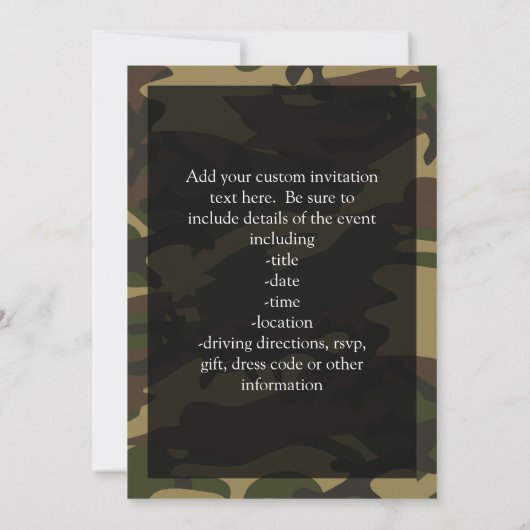 Dusty Green Camo Kaart (Achterkant)