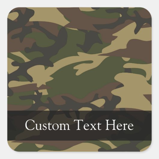 Dusty Green Camo Vierkante Sticker (Voorkant)