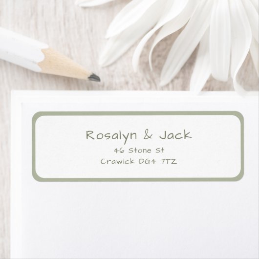 Dusty Green Casual Handschrift Adresetiketten Etiket (Insitu)