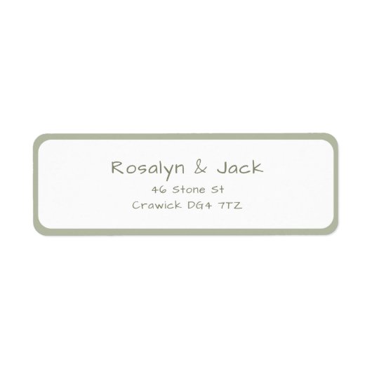 Dusty Green Casual Handschrift Adresetiketten Etiket (Voorkant)