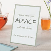 Dusty Green Casual Handschrift Advies & Wensen Reclamebord Met Voetstuk (Insitu)