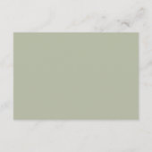 Dusty Green Casual Handschrift QR Details Informatiekaartje (Achterkant)
