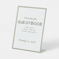Dusty Green Casual Typografie Photobooth Guestbook