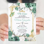 Dusty Green Charra Quinceanera Kaart<br><div class="desc">Sage Green Charra Quinceanera Invitation Mis Quince Anos,  15e verjaardag</div>