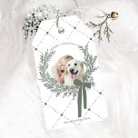 Dusty Green Christmas Wreath Foto Cadeaulabel<br><div class="desc">Vakantiefoto cadeau label met een eenvoudige kerstkrans. Voor meer geavanceerde aanpassing van dit ontwerp,  klikt u op de BUTTON DESIGN TOOL hierboven!</div>