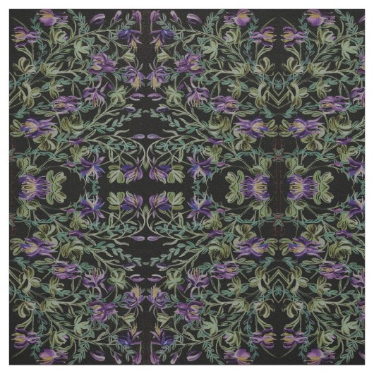 Dusty Green Columbine Fabric Stof (Swatch)