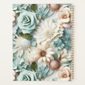 Dusty green cream florals naam script planner (Achterkant)