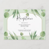 Dusty Green Eucalyptus Boho Arch Wedding Reception Informatiekaartje (Voorkant)