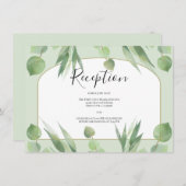 Dusty Green Eucalyptus Boho Arch Wedding Reception Informatiekaartje (Voorkant / Achterkant)