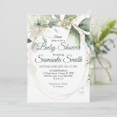 Dusty Green Eucalyptus Greenery Baby shower Kaart (Staand voorkant)