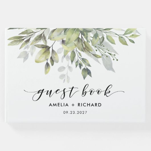 Dusty Green Eucalytus Gastenboek (Voorkant)