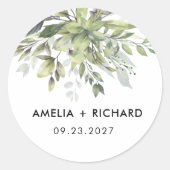 Dusty Green Eucalytus Ronde Sticker (Voorkant)