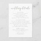 Dusty Green Floral Garden Wedding Details Kaart (Voorkant)