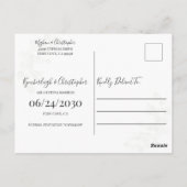 Dusty Green Geometric Arch Wedding Save the Date Briefkaart (Achterkant)