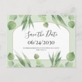 Dusty Green Geometric Arch Wedding Save the Date Briefkaart (Voorkant)