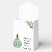 Dusty Green Gold Glitter Jurk Vrijgezellenfeest Bedankdoosjes (Geopend)