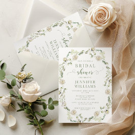 Dusty Green Greenery Floral Wreath Vrijgezellenfee Kaart