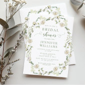 Dusty Green Greenery Floral Wreath Vrijgezellenfee Kaart