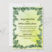 Dusty Green Greenery Rustic Wedding Invitation Kaart (Voorkant)