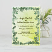 Dusty Green Greenery Rustic Wedding Invitation Kaart (Staand voorkant)